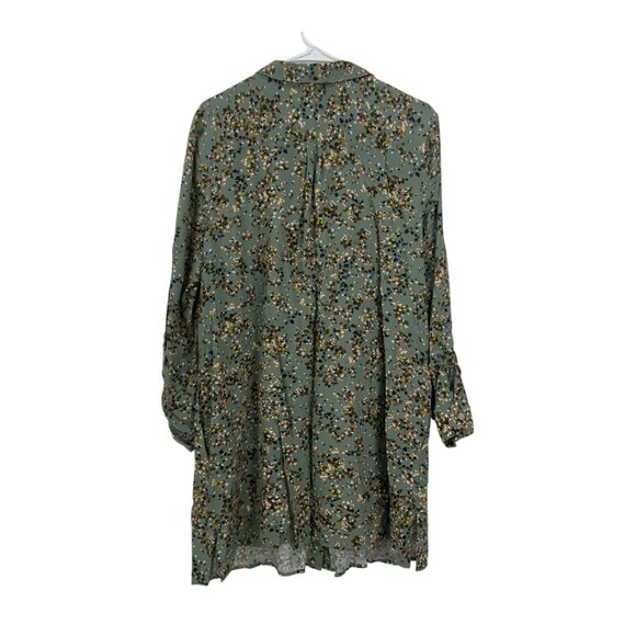 J.Jill Womens Floral-Print Button-Front Tunic Roll Tap Sleeves Relaxed Fit Sz L - Picture 12 of 12
